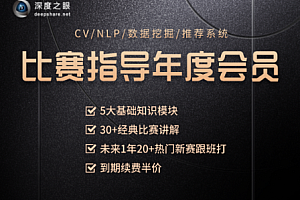深度之眼AI大赛年度会员视频,Kaggle比赛22套辅导课程