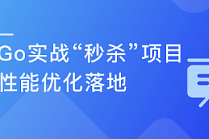 全流程开发 GO实战电商网站高并发秒杀系统